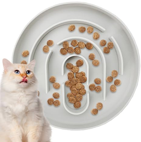 Gamelle Anti-Glouton pour Chat - Bol Ralentisseur de Croquettes Anti-engloutissement | Distributeur de Nourriture en Silicone Sécurisé, Plat à Labyrinthe pour Alimentation Saine - Usage Intérieur