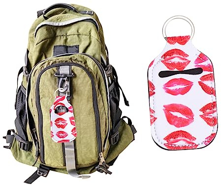 PRETYZOOM Neoprene Keychain Holder for Alcohol Bottle Lip Balm Holder Gym Bottle Carrier Neoprene Material for Outdoor Activities Daily Use