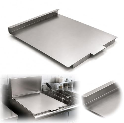 MorningRo Commercial Deep Fryer Stainless Steel Tank Cover, 22 x 16 x 1 Fryer Cover Universal Lid Replacement for 40-50 lb Stainless Steel Prevent Spills Commercial Kitchens Fast Food Restaurants