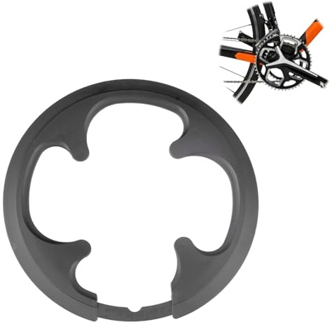 Kettenschutz Fahrrad Schwarz 4-Loch 42–44 Zähne, Robuster Fahrrad Kettenschutz mit 8 Schrauben, Kettenschutz Mountainbike Vollschutz gegen Staub und Schmutz, Passend für Kinderfahrrad Rennrad MTB