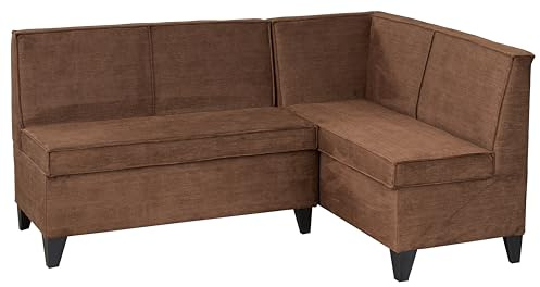 Rodnik Eckbank Look in braun, Sitzbank, Polsterbank mit Stauraum, Truhenbank 167x120 cm (kurzer Schenkel rechts)