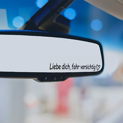 CBRVTY 8 Stück Liebe dich, fahr vorsichtig Drive Safe Spiegel Aufkleber, Vinyl Rückspiegel Aufkleber, Autodekoration Geschenk für Fahrer Frauen Männer