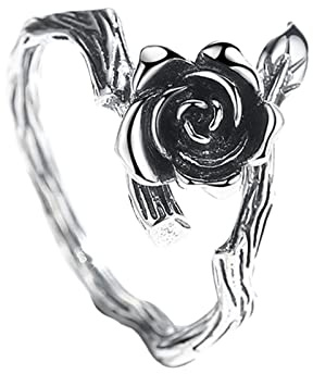 Anello rosa antico e retrò Design semplice del temperamento Anello del vento freddo Gioielli di moda Temperamento di moda versatile tendenza con apertura regolabile semplice 1 PZ