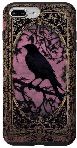 Black Crow Raven Bird Goth Gothic Witchy Purple Case for iPhone 7 Plus/8 Plus