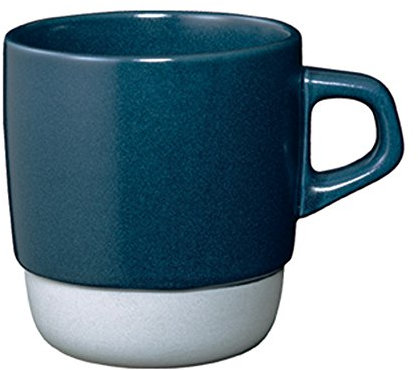 Kinto Slow Style Stacking Mug - Japanese Stoneware Navy Terracotta White Grey (Navy)