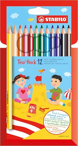 12 Farbstifte Dreikant Trio Dick im Etui
