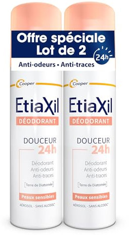 ETIAXIL - Déodorant - Transpiration Faible - Aisselles - 24h - Aérosol - Fabriqué en France - 150 ml - Lot de 2