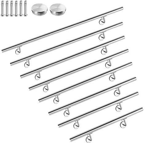 AUFUN Handlauf Geländer Edelstahl Treppengeländer mit Metalldübeln Wandhandlauf Wandhalter für handlauf edelstahl aussen, Balkon, Brüstung (100cm, Edelstahl aussehen)