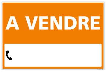 Signalétique.biz France, Panneau Immobilier à Vendre, Orange, Plastique rigide Akilux 3,5mm, Dimensions 60 x 40 cm (600 x 400 mm), Livré Avec Une Planche de Chiffres, Protection anti UV