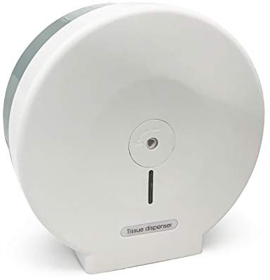 easyHYGIENE COMBOMini Mini Jumbo Toilet Loo Roll Dispenser Wall Mounted Lockable White Grey