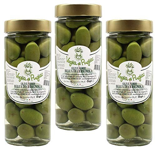 Olive Verdi Bella Di Cerignola, Oliva da Tavola 3 pezzi da 330 grammi