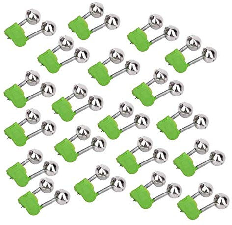 Gierzijia 10 x Bissanzeiger, laute Doppelalarmglocken, Angelrute, Stalkglocken, Klemmspitze, ABS-Metallfischzubehör