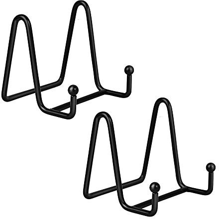 Plate Stands for Display - Iron Easel Stand Plate holder Display stand Picture Frame Stand for Pictures | Photo|Decorative Plate |Dish | Tabletop Art - 3 inch-Black