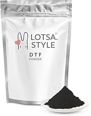 Lotsa Style Adhesivo termofusible de transferencia digital en polvo DTF Direct to Film Pretratamiento para impresión directa de camisetas (8,8 oz / 250 g, negro)