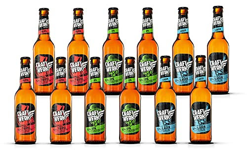 Craftwerk Brewing - Craft Beer Mix Paket 12 x 0,33l - IPA, Lager, Tripel