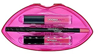 Coffret Bouche Maquillage Gloss mat & Brillant & crayon lèvres Beauty (Rose)
