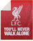 FOCO Offizielles Lizenzprodukt Liverpool FC Slogan Sherpa Plüsch-Überwurfdecke