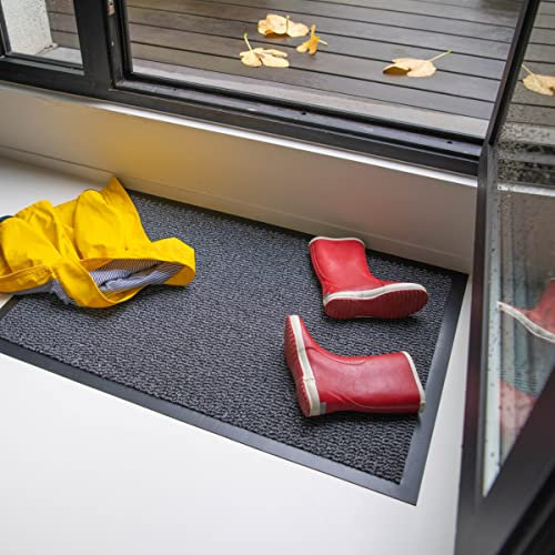 Studio M Classic Schmutzfangmatte Innen 40x60 cm, rutschfeste Fußmatte für Innenbereich, Türmatte in vielen Größen, Sauberlaufmatte, Fußabtreter für Haustür Innen, Anthrazit/Schwarz