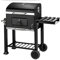 Barbecue à Charbon, Chariot Grill, Inclus 2 Grilles,Cendrier, Étagères avec Crochets, Bac Charbon Réglable, Ventilation et 2 Roulettes| Chariot à Barbecue |Grill XLL à Charbon de Bois(107*115*68cm)