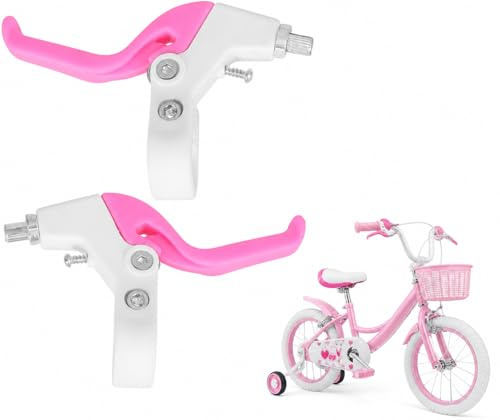 Veemoon Kids Bicycle Brake Levers Pair Universal Replacement Handle for Children's Bikes 2-2.3cm Handlebar Grip Lightweight Ergonomic Design (Pink)