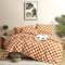 CLOTHKNOW Burnt Orange Gird Comforter Set King Rust Bedding Set Geometric Bedding Comforter Caramel Bedding Buffalo Check Comforter Soft Lightweight Bedding 3Pcs Plaid Comforter Sets