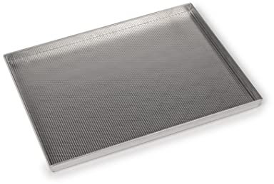 Silicon-Tech| Teglia forata rettangolare 30x40cm bordo 2cm in alluminio per lievitati e dolci. Senza rivestimento antiaderente.