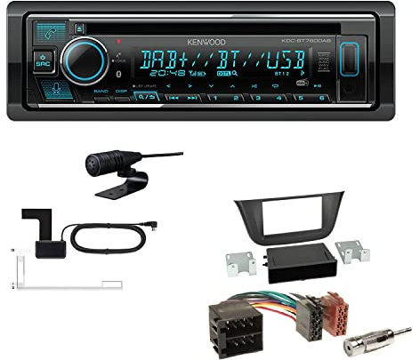 Kenwood KDC-BT760DAB 1-DIN Autoradio CD-Tuner mit Bluetooth Digitalradio DAB+ inkl. Einbauset passend für Iveco Daily VI ab 2014 schwarz
