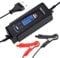 Amazon Basics Chargeur de batterie intelligent automatique avec fonction testeur de batterie, prise UE, sortie : 2A/4A, 6V/12V DC, Noir