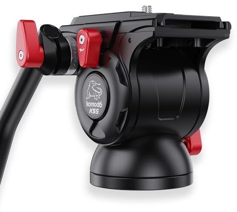 IFOOTAGE Komodo K5S Kamera kugelkopf,Stativköpfe,Videokopf mit Blase Wasserwaage,Fluid-Videoneiger Schnellwechselplatte,Kugelkopf,Fluid Einbeinkopf,Max.belastung 11lbs/5kg,Upgrade verbessern