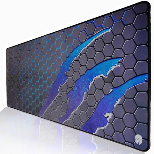 IMPACTRION Eraptor Blue - XXL Gaming Mauspad 900x400mm - rutschfest - wärmebehandelte Oberfläche für exaktes und schnelles Gleiten der Maus - einrollbar