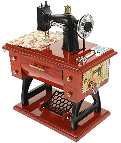 Homoyoyo Kasten Spardose Erwachsene Mechanisch Nähmaschine Spieluhr Nähmaschine Kinder Spieluhr Mit Handkurbel Nähmaschinenverzierung Vintage Mini- N?hmaschine Grammophon Musik Figur Büro