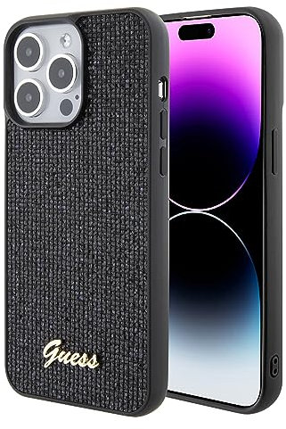 Guess GUHCP15XPMSDGSK Hülle für iPhone 15 Pro Max 6.7 Schwarz hardcase Disco Metal Script