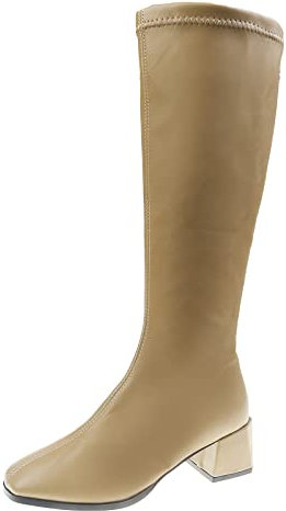 Stivali Alti Senza Tacco Stivali Bianco Nero Stivali Moto Racing Stivali Alti Donna Stivali Stivaletti Ciabatte Donna Infradito Sandali Zeppa Donna h-Cachi 40