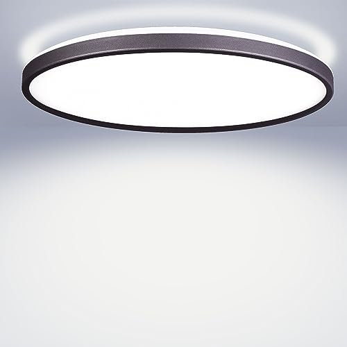max K O M F O R T LED Deckenlampe LUCKY rund Schwarz 22W Neutralweiß - Moderne Aufputzlampe für stilvolle Beleuchtung