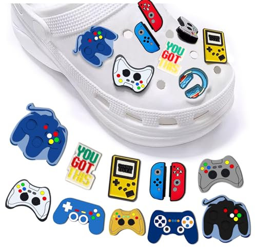 Jatidne 30 Shoe Decoration Gaming Croc Charms, DIY Shoe Accessories PVC Cartoon Charms for Kids Boys