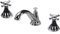 Robinet de lavabo vintage à 3 trous - Robinet de lavabo rotatif - Robinet de lavabo chaud/froid standard G1/2 - Pour salle de bain et douche - Argenté