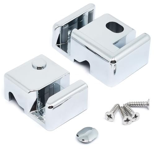 Lot de 2 guides de bas de porte de douche coulissante pour verre de 8 mm, accessoires de salle de bain, argenté, fixation à droite à gauche, plastique durable