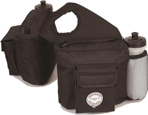 Colorado Saddlery Ultra Rider Horn-Tasche – strapazierfähige, wasserabweisende Cord-Satteltasche mit Ausrüstungstaschen und Wasserflaschenhaltern, ideal für Trail-Reiten und Pferde-Enthusiasten