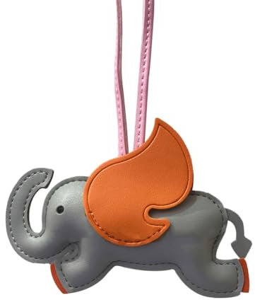 Bottone Niedlicher Elefanten-Taschenanhänger, schicker Schlüsselanhänger aus PU-Leder, Handy-Riemen, Kette, stilvoller Schlüsselanhänger für Mode-Enthusiasten, grau, Einheitsgröße