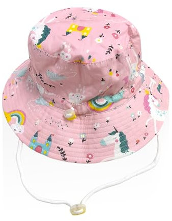 HDGSAFD Cappello da Sole da Ragazza, Pieghevole Pescatore per Bambini, Rosa, Taglia Unica