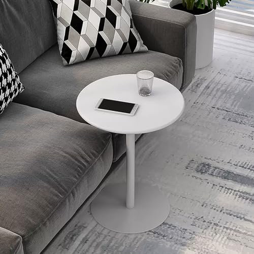 Bistrotisch Moderne Beistelltische Runder Stehtisch Couchtisch Weiß Matt Farbige Platte Kleine Küchen-Esszimmermöbel, Säulen-Esstisch, Freizeittisch, Wohnzimmertische, Einfach Zu