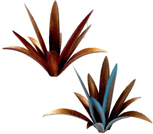 Tequila Sculpture Rustique métal Agave Yard Art Rustique métal Plantes d'agave pour la Statue d'agave d'agave extérieure pour décoration de Jardin de Jardin de Patio 15x15x17cm Bleu, Sculpture