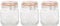Argon Tableware 760ml Square Glass Jars with Clip-top Lids - 3pc Airtight Kitchen Mason Jar Food Storage Preserving Container for Pickling, Chutney, Jam, Coffee, Oats