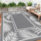 Enyhom Outdoor Teppich Wetterfest, 240x300 cm Grau Wendbarer Balkon Camping Teppich Leichtgewicht Picknickdecke Kunststoff Terrasse Matte UV-beständige Wasserdichter Garten RV für Strand
