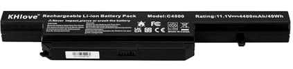 KHlove C4500BAT-6 Batterie pour Clevo Terra Mobile 1512 1509 1511 1526 1527 1547 6-87-C480S-4G4 C4100 C4500 C4500Q C4501 C4505 C5100 C5100Q C5101Q C5105 C5500 C5500Q C5500QC C5505 C5505C C4800 C4801
