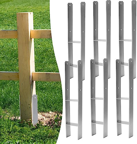 Peviasot 6x H-Pfostenanker 121 mm – H-Pfostenhalter für Zaun- und Holzpfosten, Robuste H-Anker für Gartenzaun, Carport, Pavillon und Holzbauprojekte (121 x 600 mm)