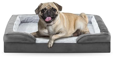 Pawk Orthopädisches Hundebett Grosse Hunde, Memory Foam Hundekorb Mittelgroße Hunde, Hundebetten Waschbar, Abnehmbarem rutschfest Hundesofa,71x58x17cm