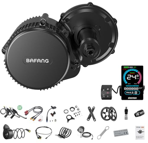 BAFANG 250W Mittelmotor E-Bike Umbausatz mit Optionalem 48V Ebike Batterie und VD618 E-Bike Display, CAN Version Elektrofahrrad Kit für Mountainbike mit BB68-73mm