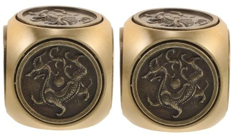 VALICLUD 2pcs Retro Handheld Dice for Office Gaming Unique Spinner for Muscle Development and Cool Desk Gadget for Relaxation and Strength Building