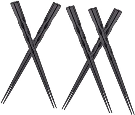 VICASKY Japanese Cooking Chopsticks 5 Pairs High-Temperature Resistant Threaded Alloy Pointed Tips for Sushi and Korean Cuisine Sturdy Asian Tableware Set